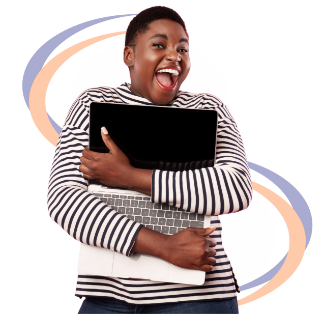 Share & Perform Woman with Laptop