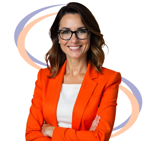 Woman in orange jacket