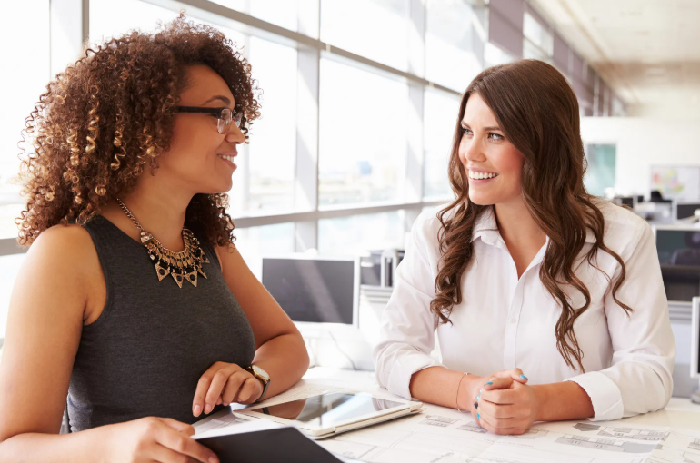 Professionals conversing