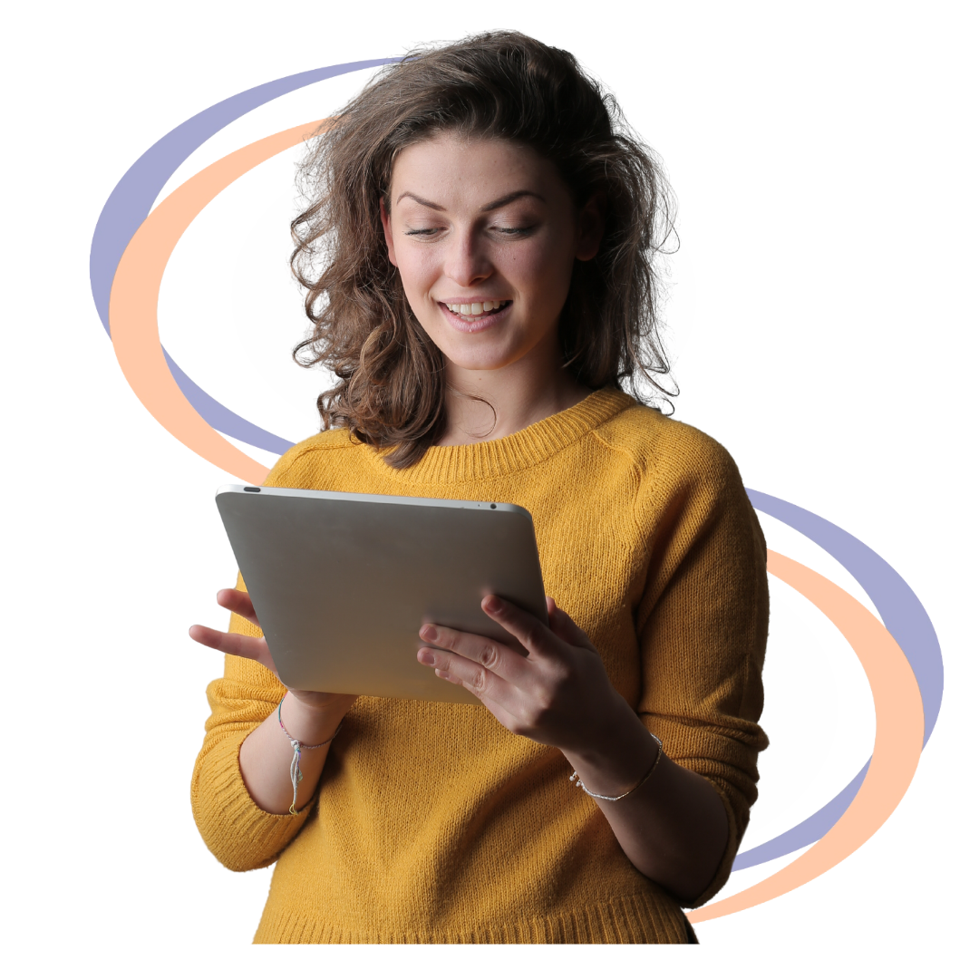 Learn & grow women with laptop